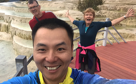 Robert and clients finished their cycle to Baishuitai and then walked there.