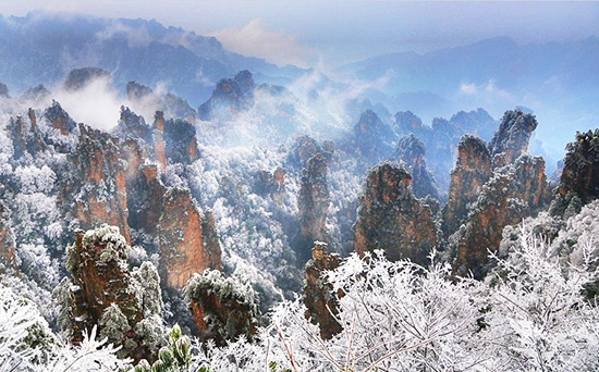 Scenery in Zhangjiajie, Zhangjiajie Winter Hike Guide, Wulingyuan Hike Guide