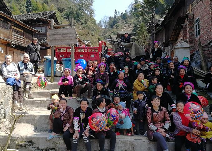 Celebrating a festival with local people at Dong village near Zhaoxing,Guizhou.
